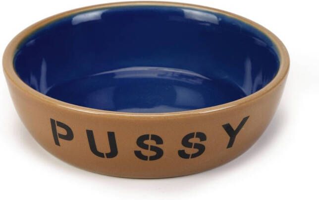 Beeztees Pussy Poezenschaal Voer en drinkbak Beige Blauw