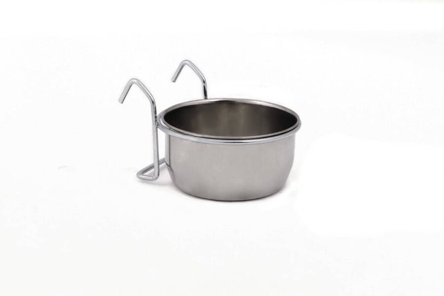 Beeztees Coopcup Inox Met Houder Voer en drinkbak Ø9cm Zilver