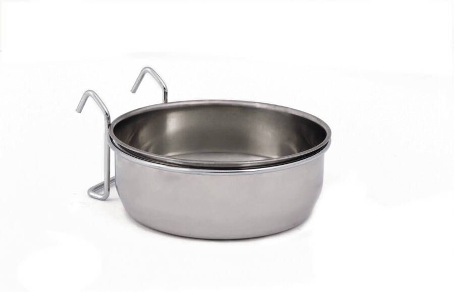 Beeztees Coopcup Inox Met Houder Voer en drinkbak Ø15cm Zilver