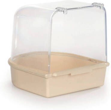 Beeztees Badhuisje Plastic vogel verzorgen 13x13x13cm Beige