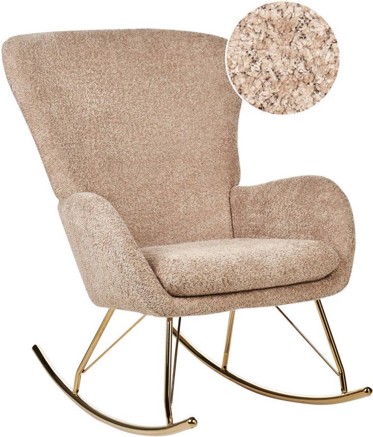 Beliani ANASET Schommelfauteuil-Beige-Bouclé