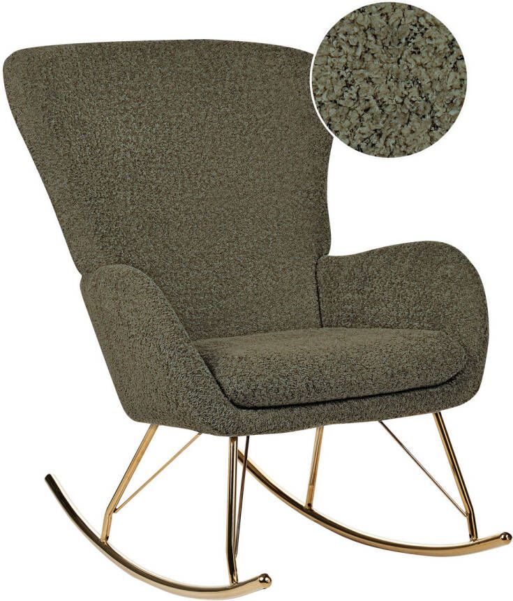 Beliani ANASET Schommelfauteuil-Groen-Bouclé