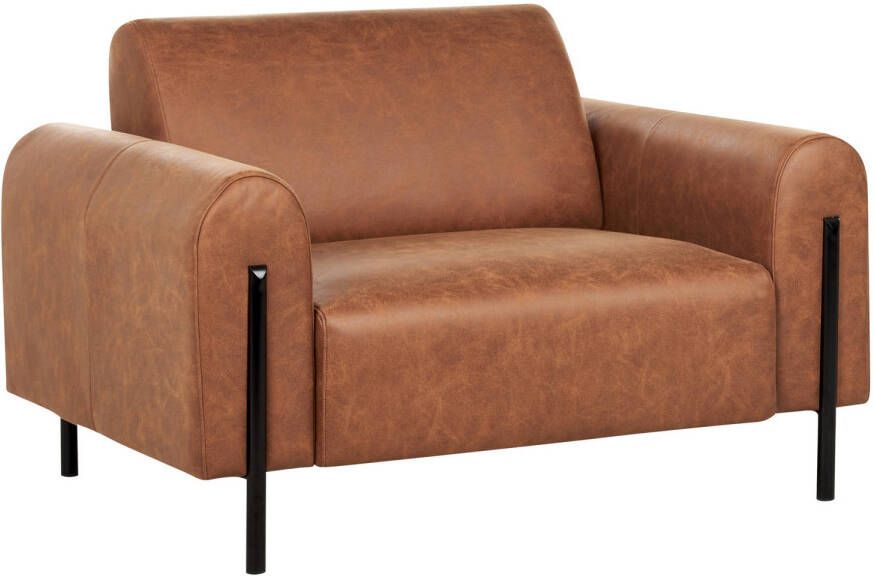 Beliani ASKIM Fauteuil-Bruin-Polyester