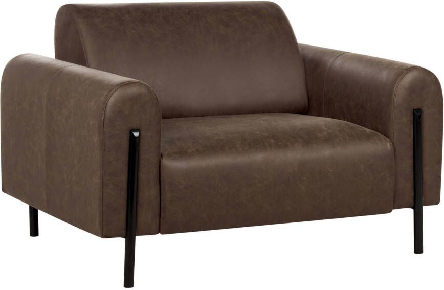 Beliani ASKIM Fauteuil-Bruin-Polyester