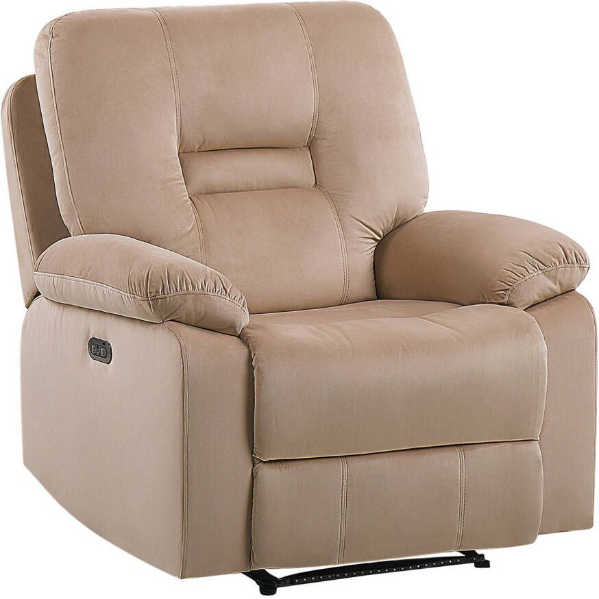 Beliani BERGEN TV-fauteuil-Beige-Fluweel