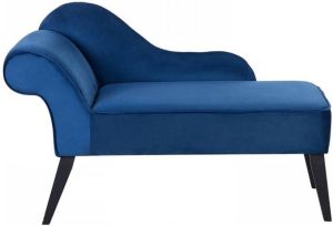 Beliani BIARRITZ Chaise longue (linkszijdig) blauw