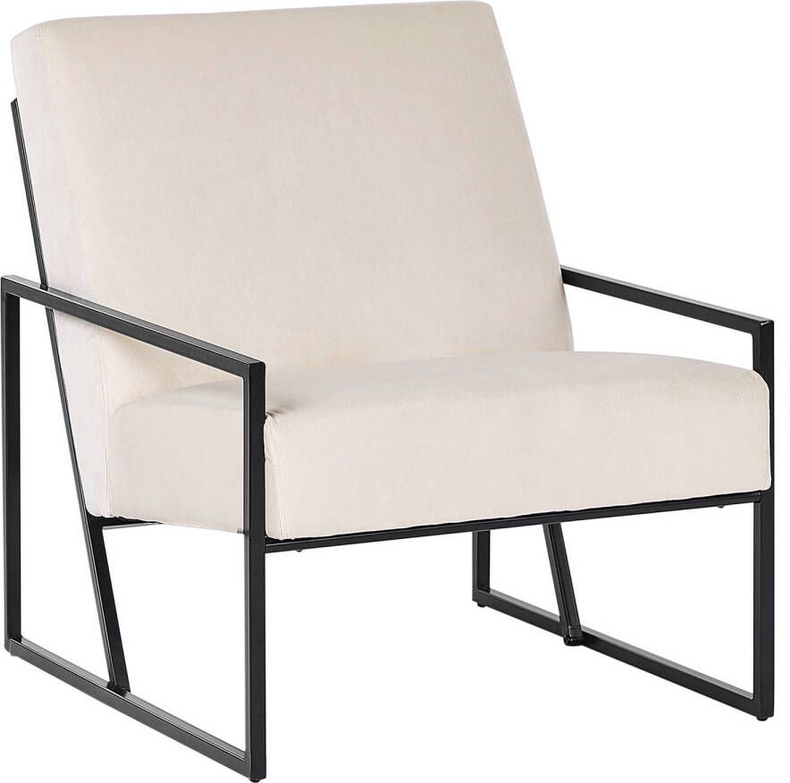 Beliani DELARY Fauteuil-Beige-Fluweel