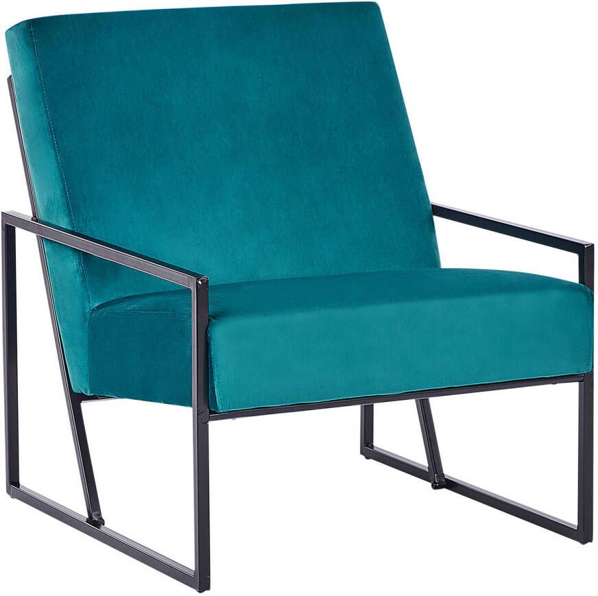 Beliani DELARY Fauteuil-Blauw-Fluweel