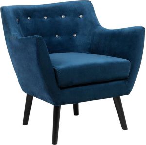 Beliani Drammen Fauteuil-blauw-fluweel