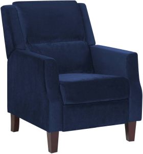 Beliani Egersund Tv-fauteuil-blauw-fluweel
