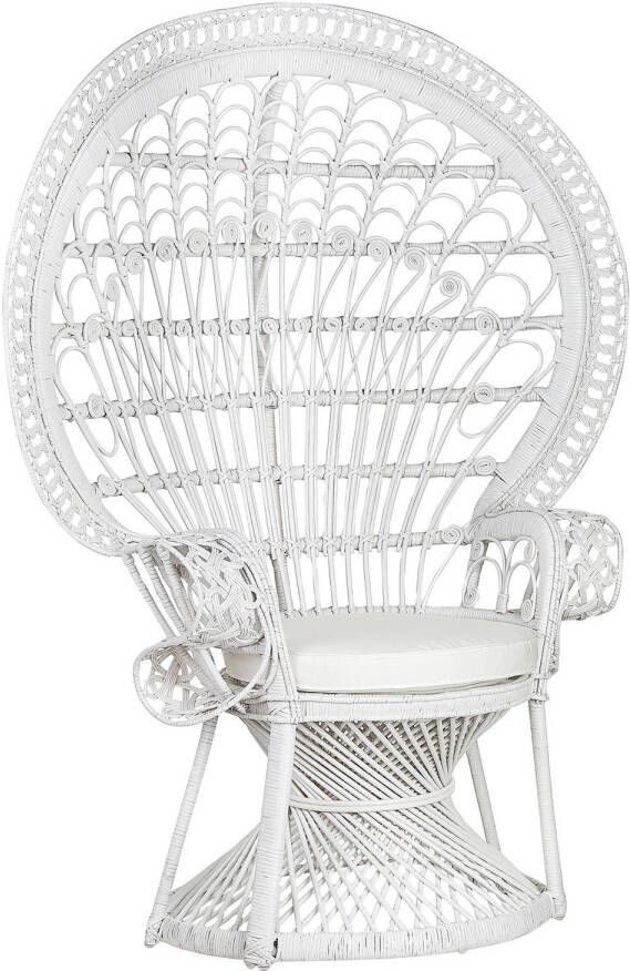 Beliani EMMANUELLE Fauteuil-Wit-Rotan