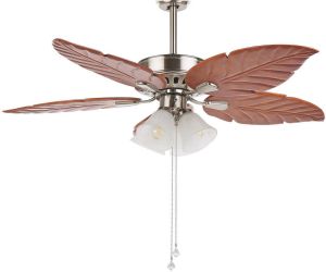 Beliani GILA Plafondlamp met ventilator-Zilver-Hout IJzer