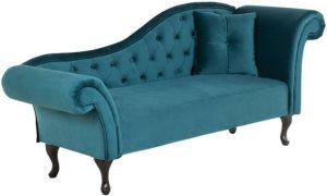 Beliani LATTES Chaise longue (rechtszijdig) blauw
