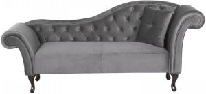 Beliani LATTES Chaise longue (rechtszijdig) grijs