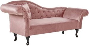 Beliani LATTES Chaise longue (linkszijdig) roze