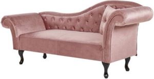 Beliani LATTES Chaise longue (rechtszijdig) roze
