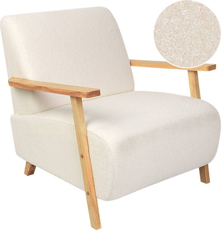 Beliani LESJA Fauteuil-Beige-Bouclé