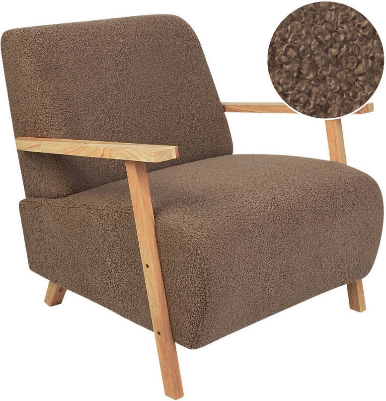 Beliani LESJA Fauteuil-Bruin-Bouclé