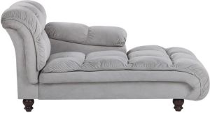 Beliani Lormont Chaise Longue-grijs-fluweel
