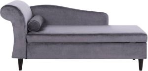 Beliani LUIRO Chaise longue (linkszijdig) grijs