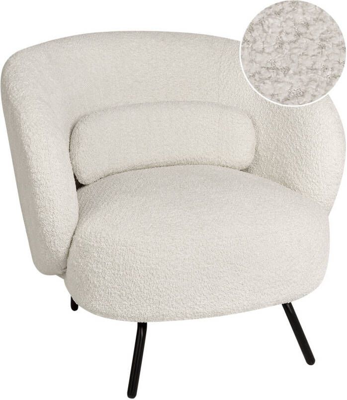 Beliani MAKELA Fauteuil-Wit-Bouclé