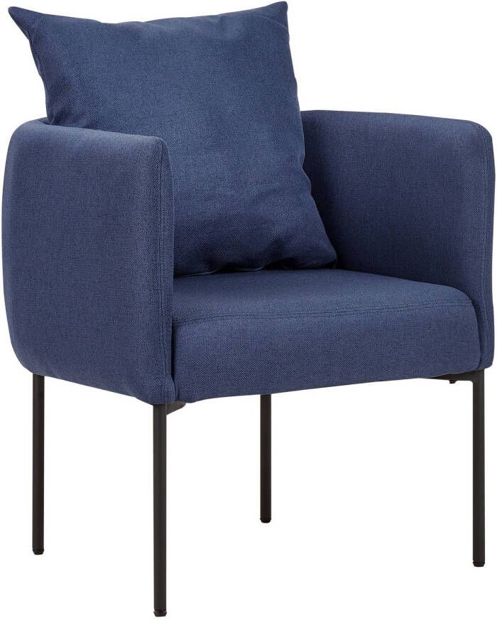 Beliani MALMOS Fauteuil-Blauw-Kunstlinnen