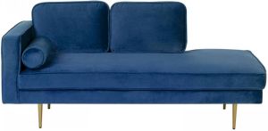 Beliani MIRAMAS Chaise longue (linkszijdig) blauw