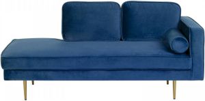 Beliani MIRAMAS Chaise longue (rechtszijdig) blauw
