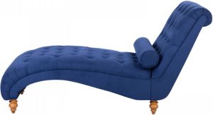 Beliani Muret Chaise Longue-blauw-polyester