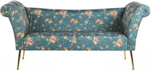 Beliani Nantilly Chaise Longue-blauw-fluweel