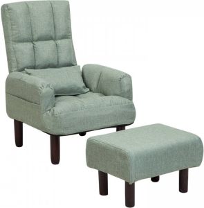 Beliani OLAND Fauteuil met hocker Polyester 52 x 65 cm