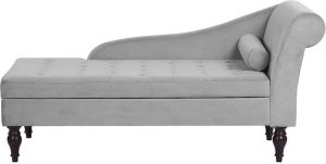 Beliani Pessac Chaise Longue-grijs-fluweel