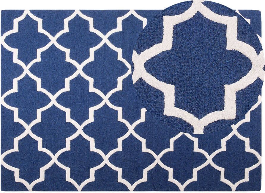 Beliani SILVAN Vloerkleed blauw 160x230