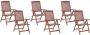 Beliani TOSCANA Tuinstoel set van 6 donkere houtkleur Acaciahout - Thumbnail 2
