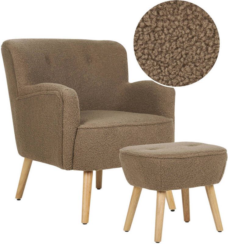 Beliani TUMBA Fauteuil-Bruin-Bouclé