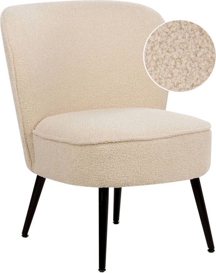 Beliani VOSS Fauteuil-Beige-Bouclé