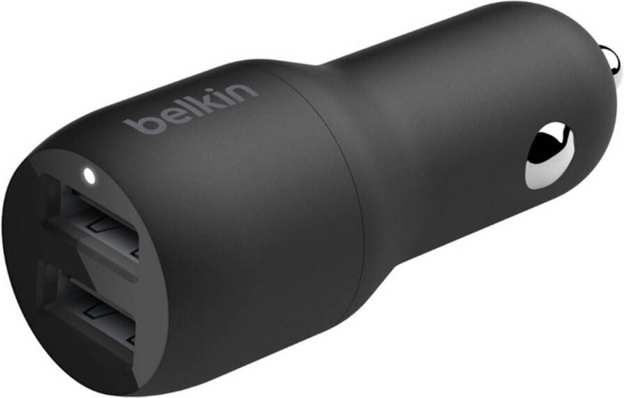 Belkin DUAL USB-A CAR C USB-A 2x12W dual autolader (Zwart)