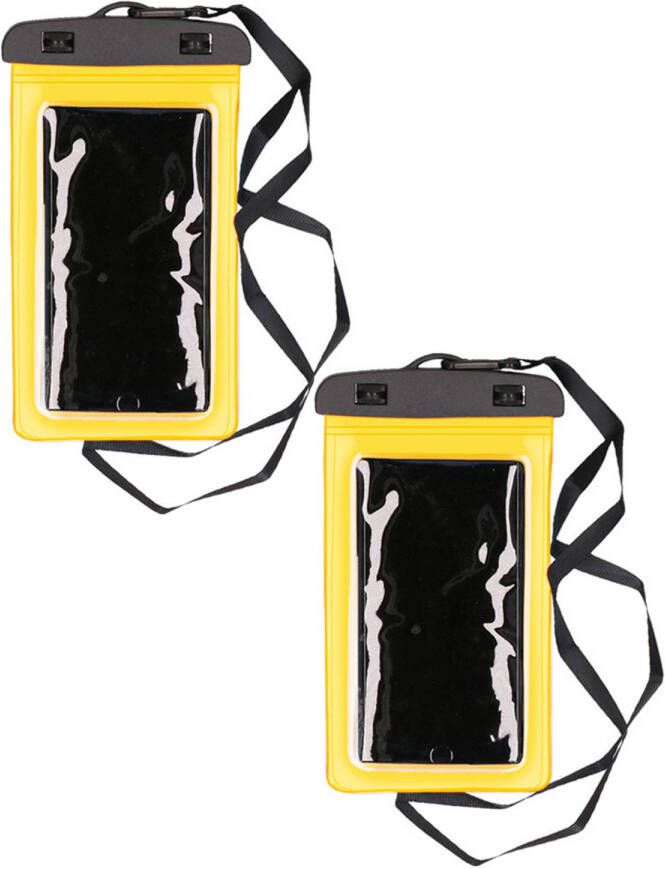 Bell 2x Stuks atio Design waterdicht telefoonhoesje voor alle telefoons tot 6 inch geel Telefoonhoesjes