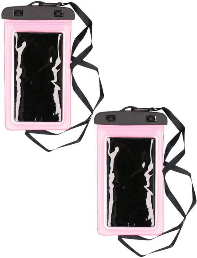 Bell 2x Stuks atio Design waterdicht telefoonhoesje voor alle telefoons tot 6 inch roze Telefoonhoesjes