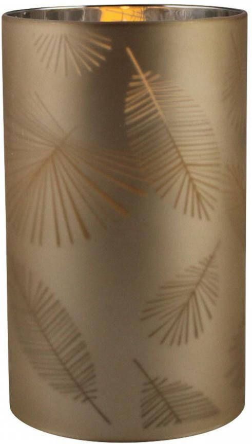 Merkloos Sans marque 1x stuks luxe led kaarsen in goud bladeren glas D7 x H12 5 cm Woondecoratie Elektrische kaarsen