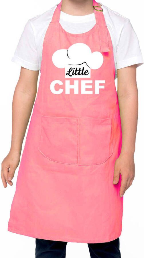 Bellatio Decorations Little chef Keukenschort kinderen kinder schort roze voor jongens en meisjes Feestschorten