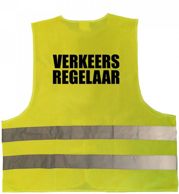 Bellatio Decorations Gele veiligheidsvest verkeersregelaar voor volwassenen Veiligheidshesje