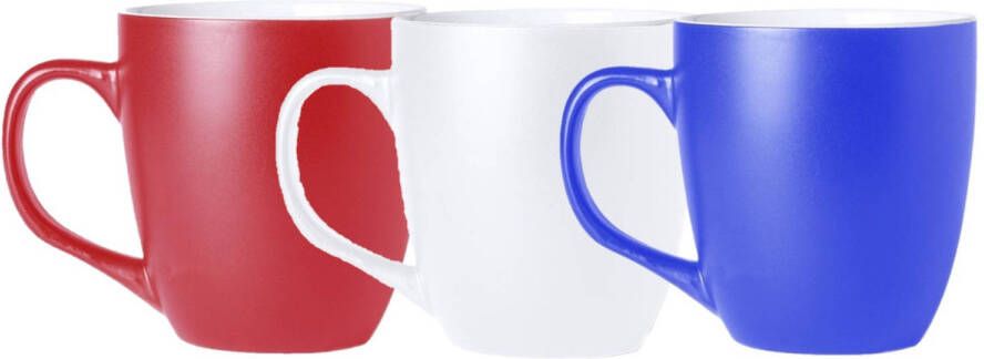 Bellatio Design BD Koffie mokken bekers Holland 6x keramiek met oor rood wit blauw 440 ml Bekers