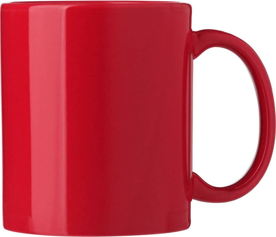 Bellatio Design Koffie mokken bekers Nantes 1x keramiek met oor rood 300 ml Bekers