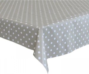 Bellatio Design Tafelzeil tafelkleed Zilver Met Witte Stippen 140 X 220 Cm Tafelzeilen