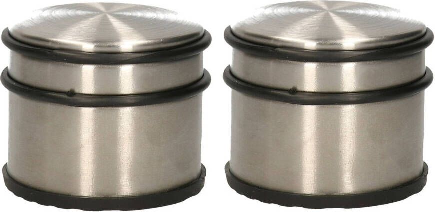 Benson 2x RVS deurstop rond D9 x H7 cm Deurstoppers