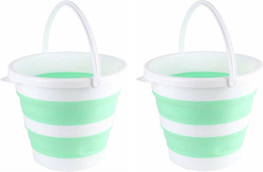 Benson 2x stuks opvouwbaar afwasteiltjes afwasbakken groen 10L Afwasbak