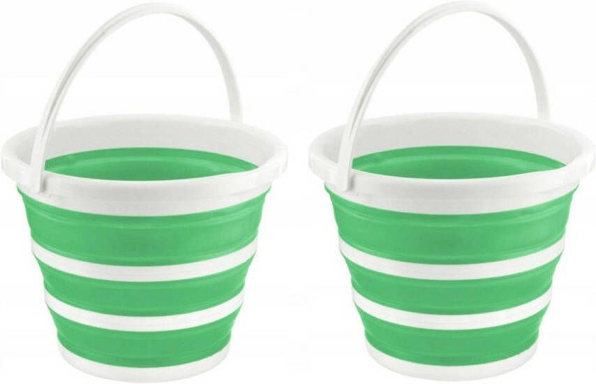 Benson 2x stuks opvouwbaar afwasteiltjes afwasbakken groen 5L Afwasbak