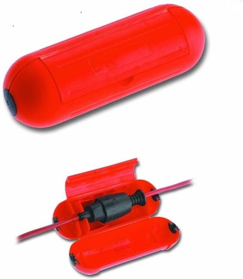 Benson 2x Stekkersafe veiligheidsboxen stekkerverbindingen kunststof rood 21 x 6 5 x 7 cm Stekkersafe