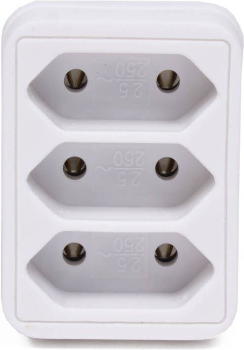 Benson Stopcontact splitter triple wit voor 3 platte stekkers Verdeelstekkers